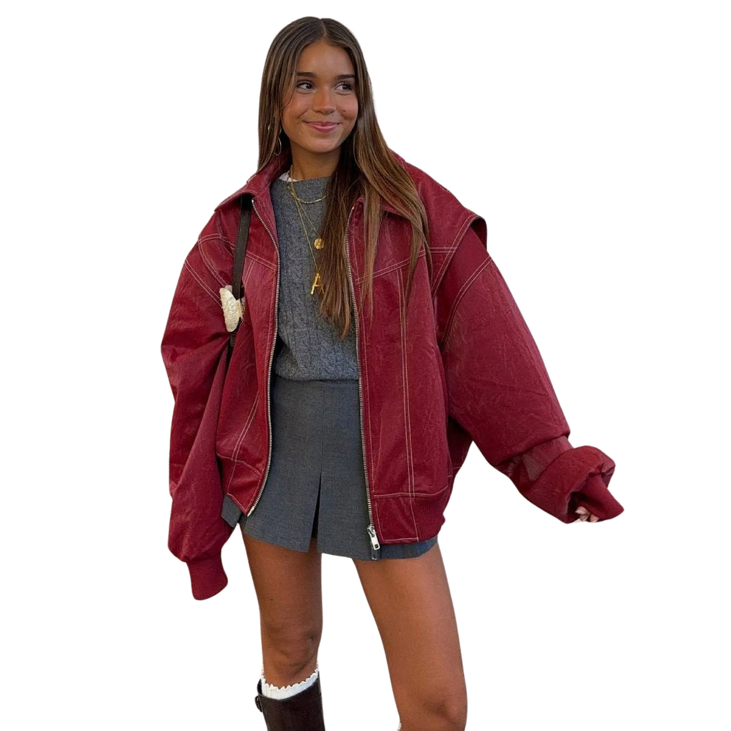 Rosie | Leather Bomber Jacket