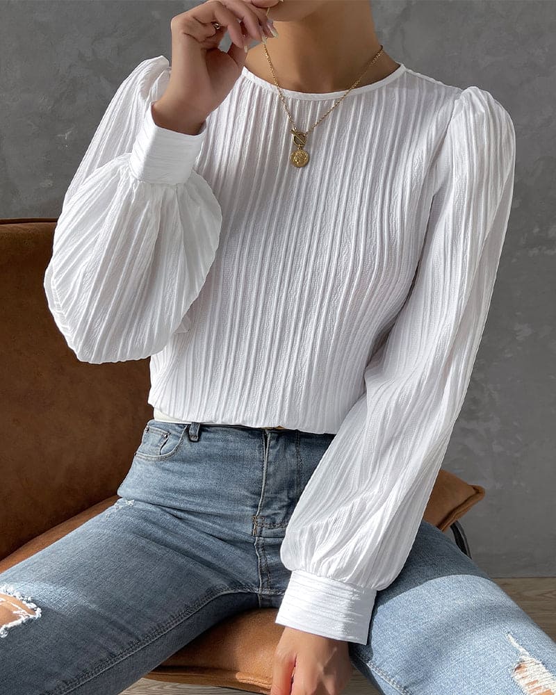 By Olivia | Women's Blouse with Lantern Sleeves
