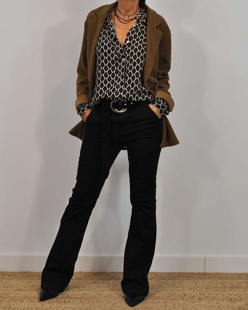 Ursula | Loose Midi Shirt with V-Neck