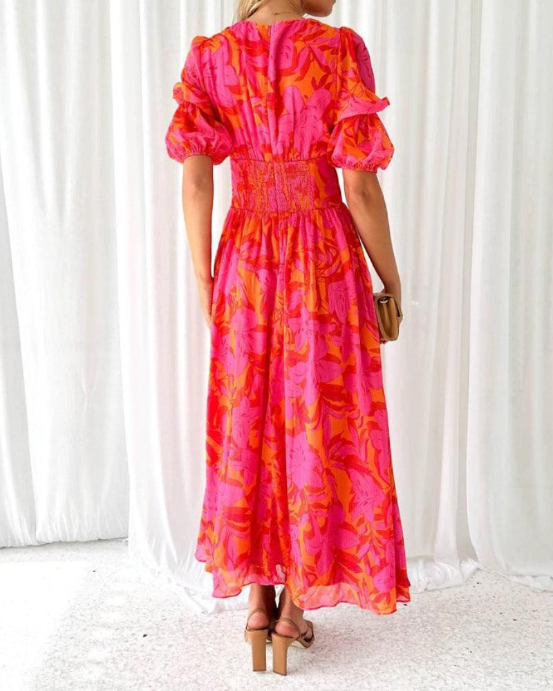 DERANA | Pink Red Maxi Dress