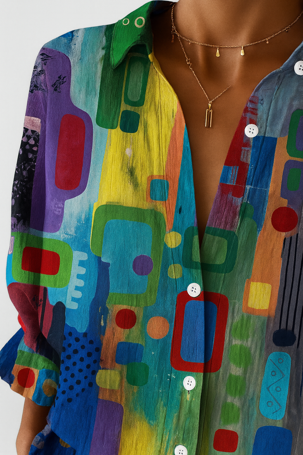 Rose™ | Elegant Geometric Pattern Blouse