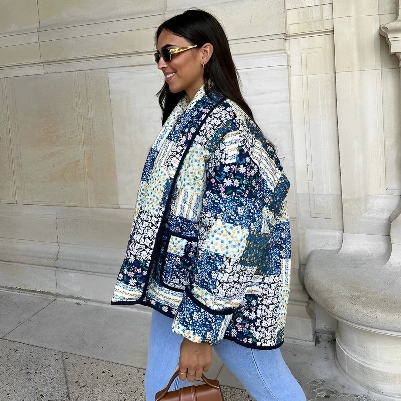 Revvy | Jacket with Floral Patchwork Print