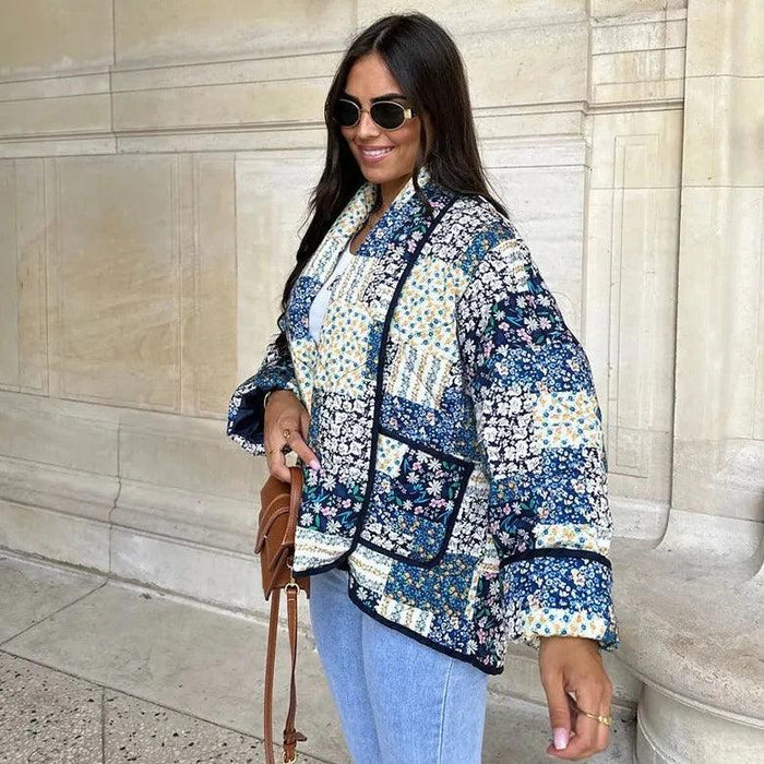 Revvy | Jacket with Floral Patchwork Print