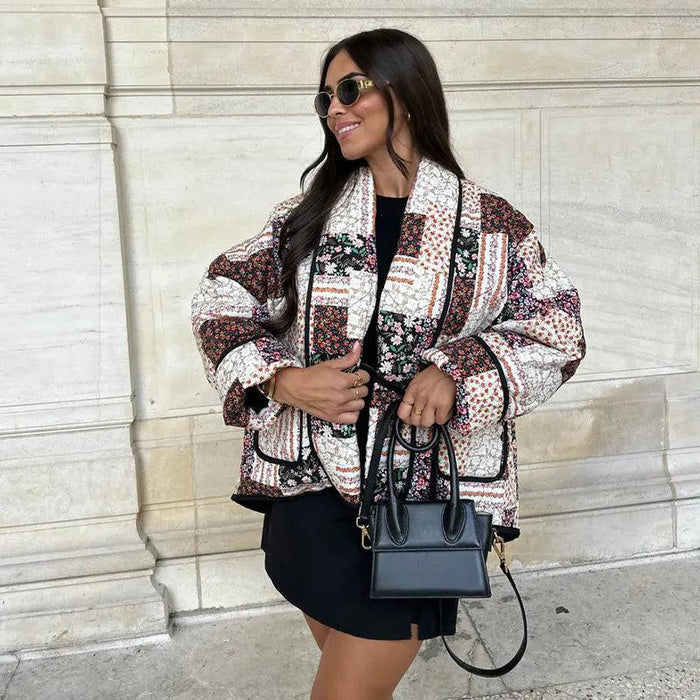 Revvy | Jacket with Floral Patchwork Print