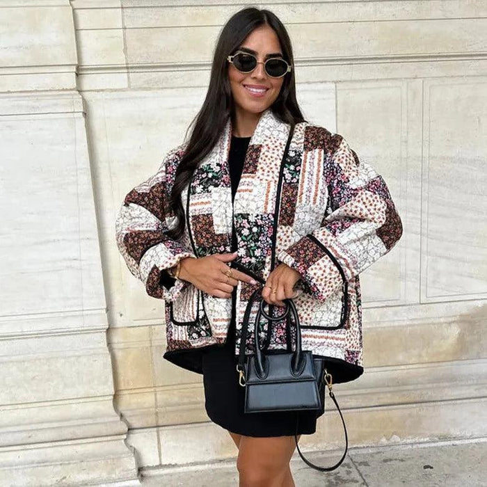 Revvy | Jacket with Floral Patchwork Print
