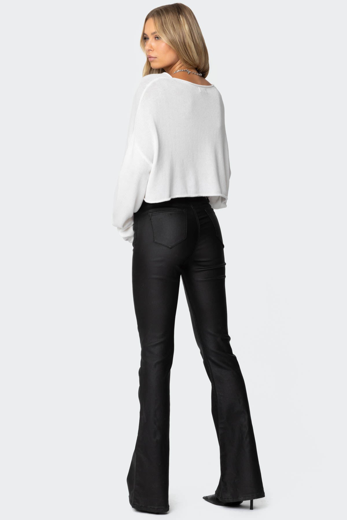 Luna | Flare Style Faux Leather Jeans