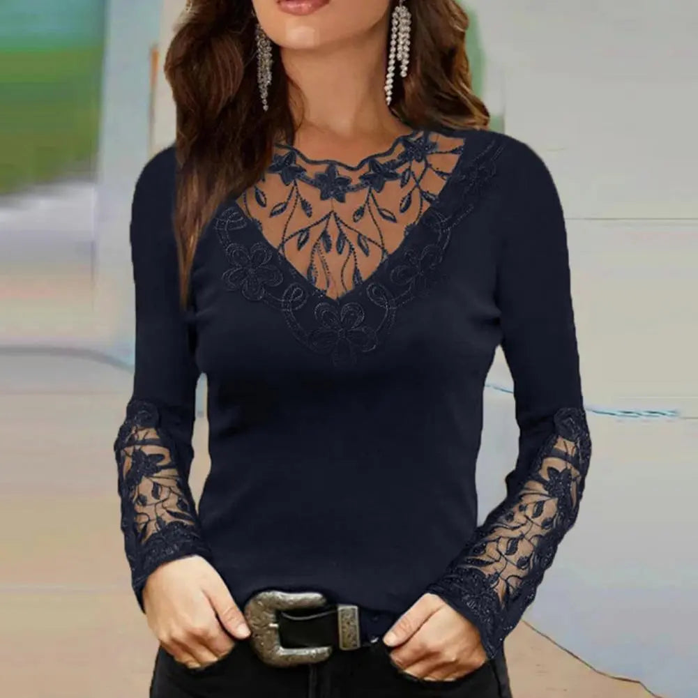 Ketty | Lace Blouse with V-Neck