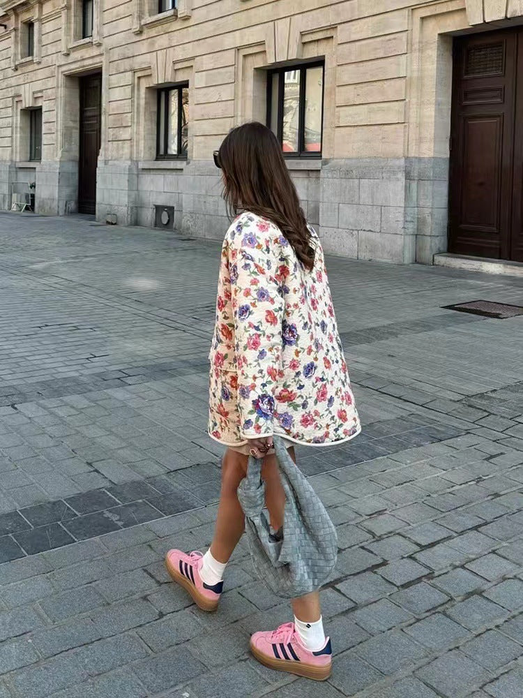 Katy | Cotton Jacket with Floral Pattern