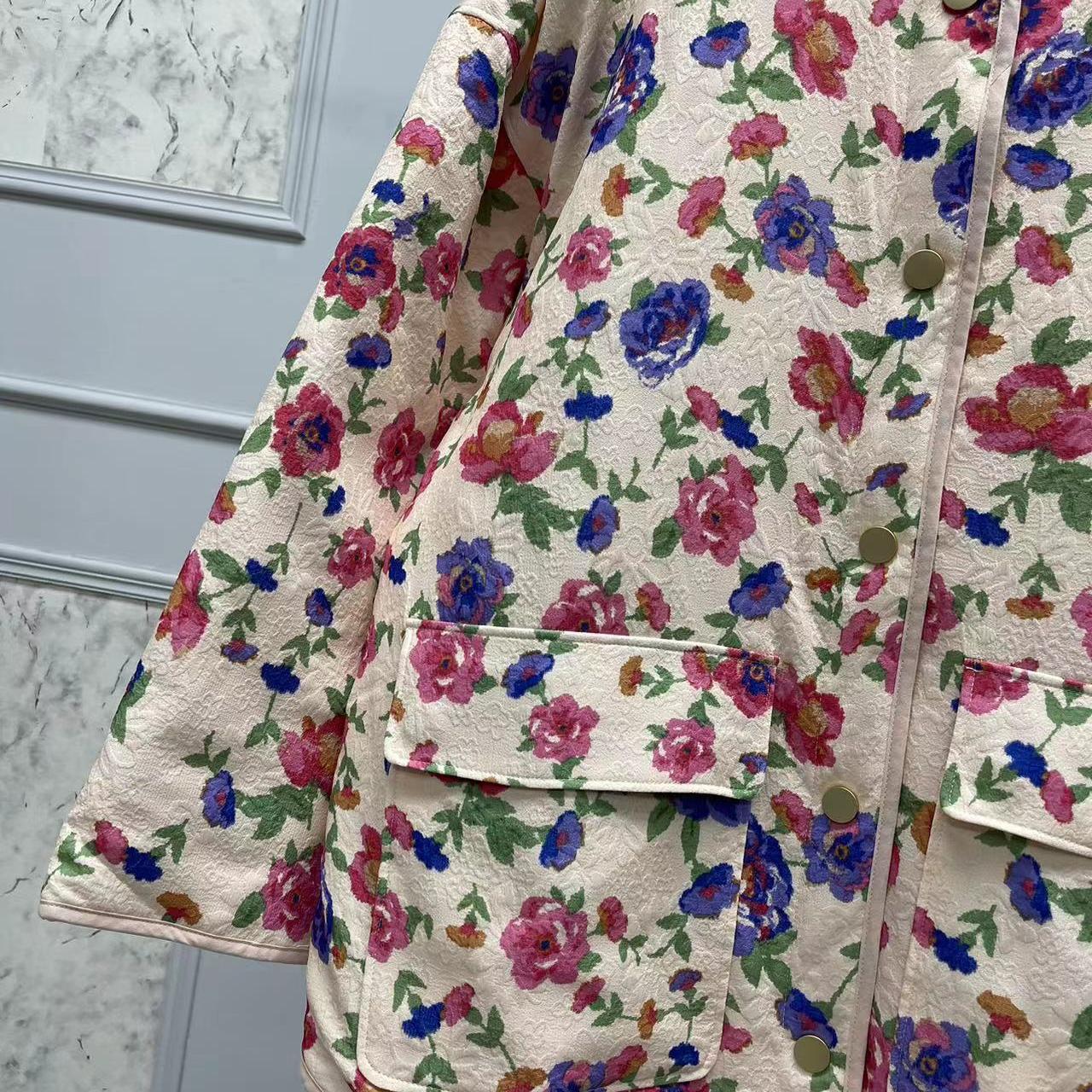 Katy | Cotton Jacket with Floral Pattern