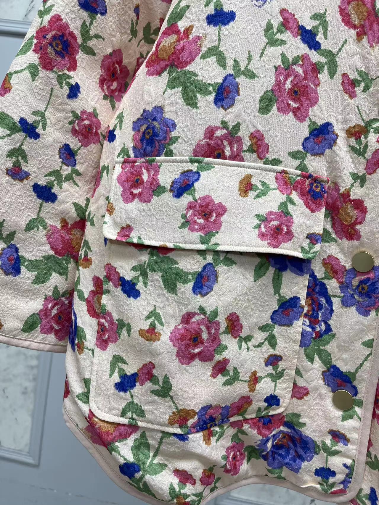 Katy | Cotton Jacket with Floral Pattern