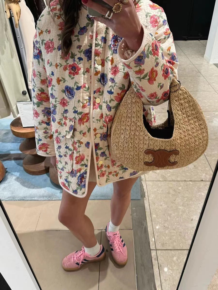 Katy | Cotton Jacket with Floral Pattern