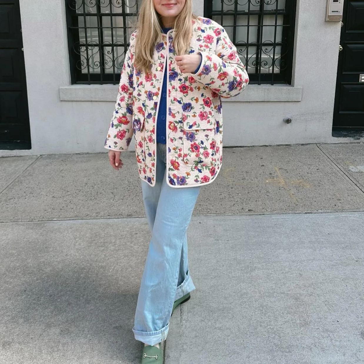 Katy | Cotton Jacket with Floral Pattern