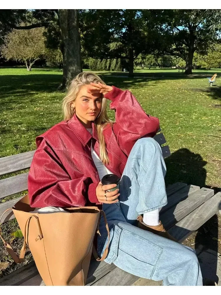 Rosie | Leather Bomber Jacket