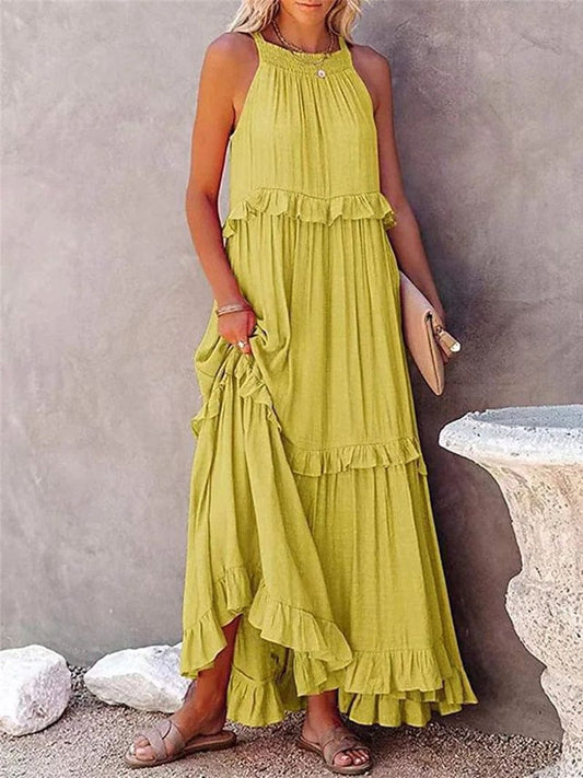Meave™ | Yellow Loose Summer Maxi Dress for Parties