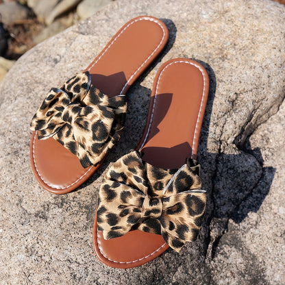 Loana | Leopard Print Sandals with a Fun Bow