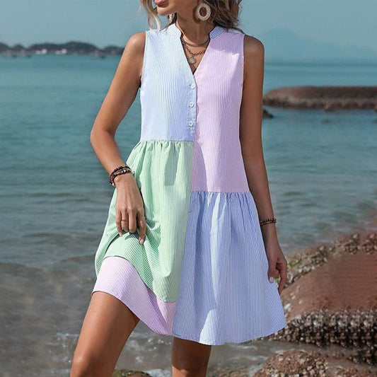 Fleur | Cheerful summer dress with color blocks