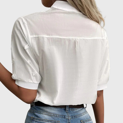 Camille | Women's Falling Blouse in White