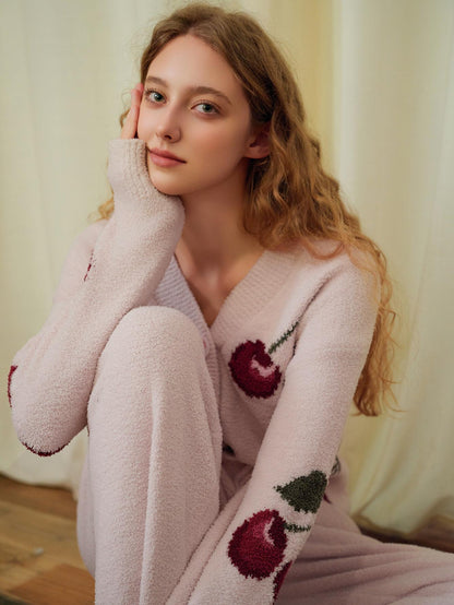 Fleece | Floral Cardigan and Pajamas