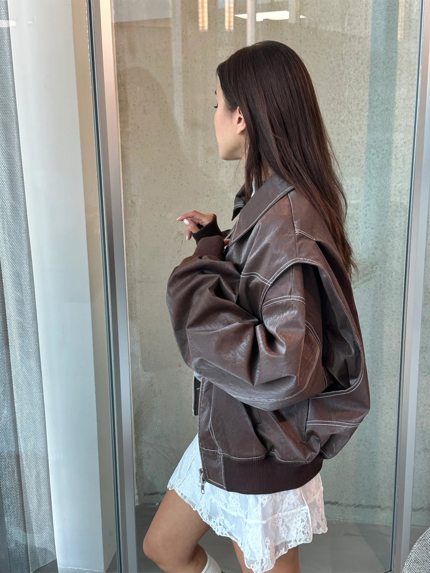 Rosie | Leather Bomber Jacket