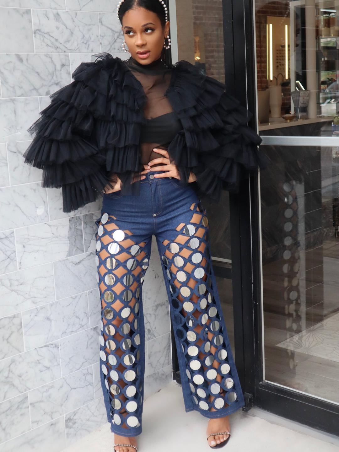 Street | jeans with empty sequins