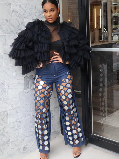 Street | jeans with empty sequins