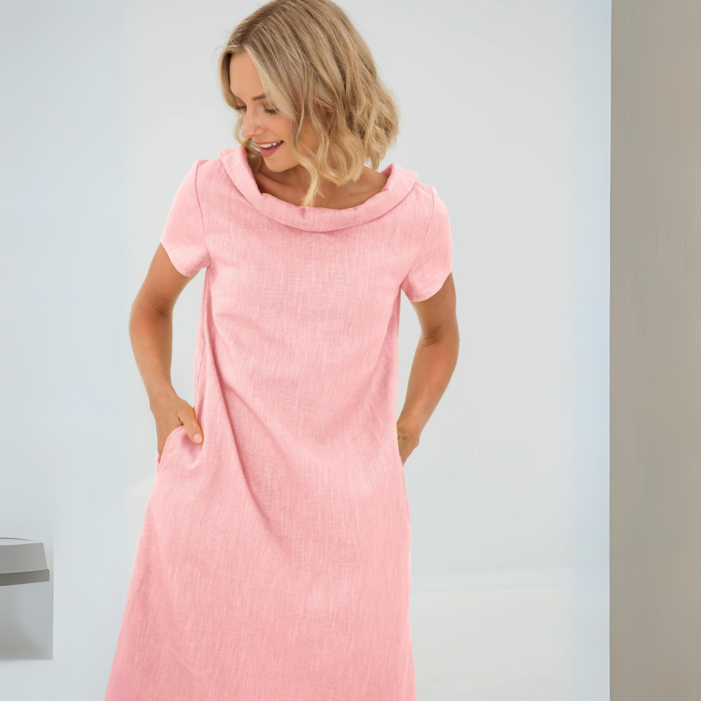 ALINA | Soft Linen Dress with Pockets