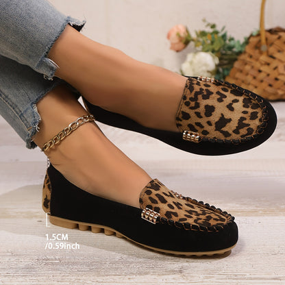 Calie | Comfortable loafers with leopard accents