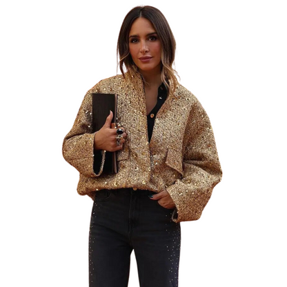Jane | Gold Sequin Jacket