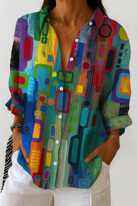 Rose™ | Elegant Geometric Pattern Blouse