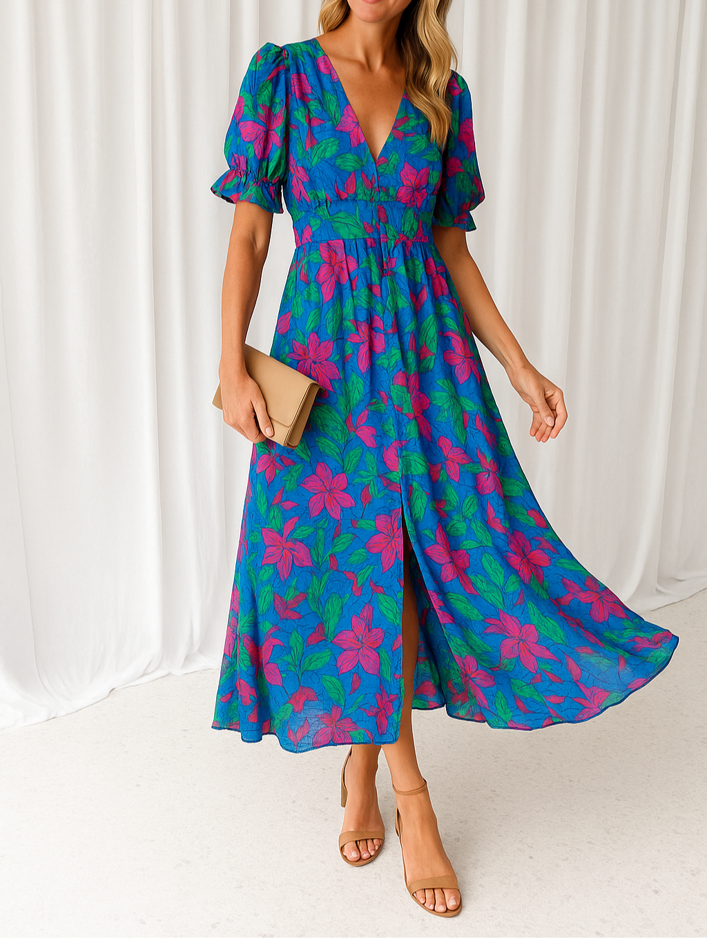 DERANA | Pink Red Maxi Dress