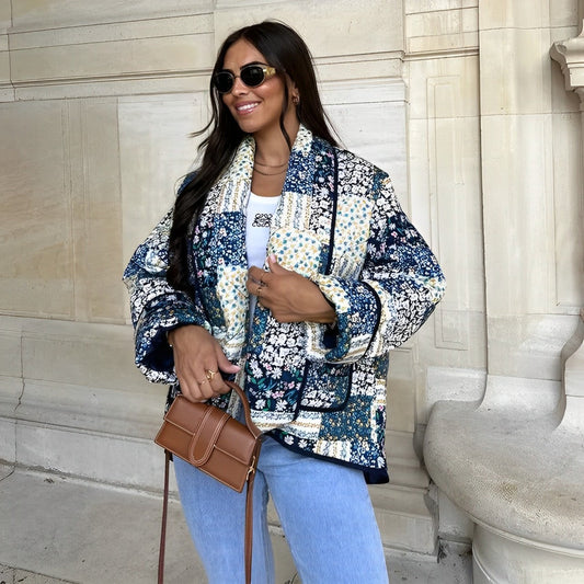 Revvy | Jacket with Floral Patchwork Print