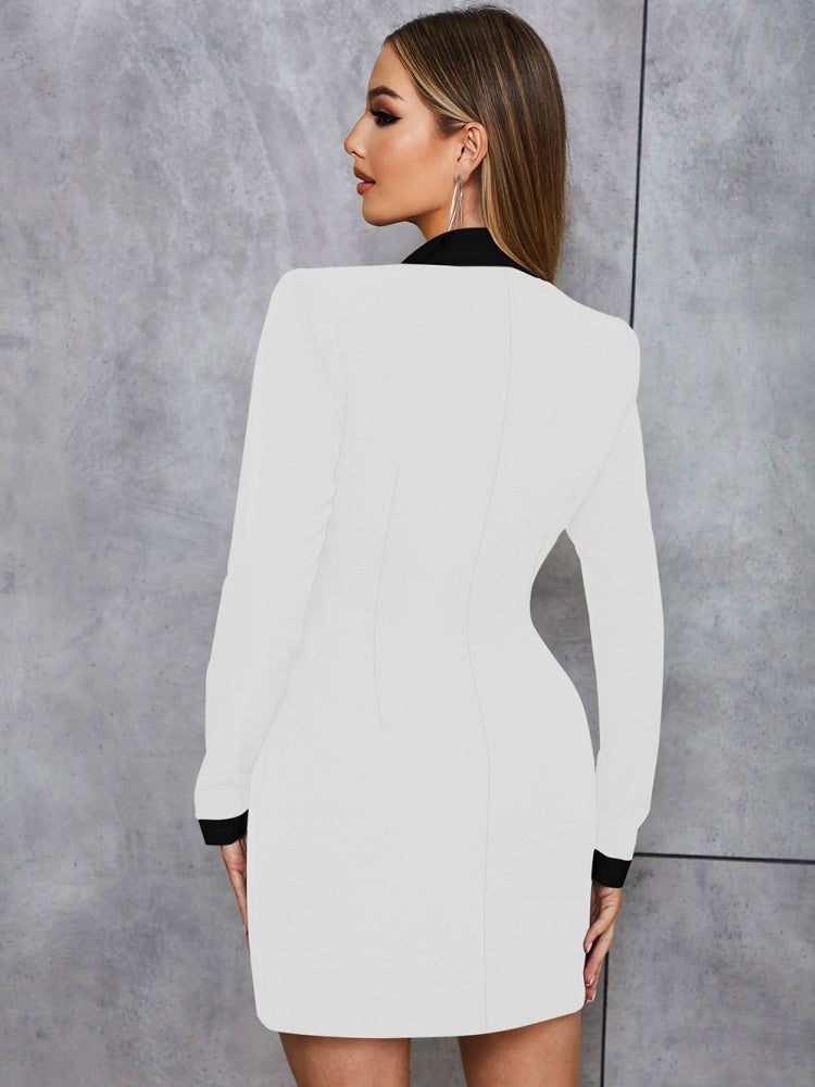 Blazer Dress | Elegant Dress with V-Neck