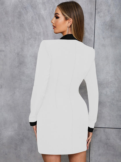 Blazer Dress | Elegant Dress with V-Neck