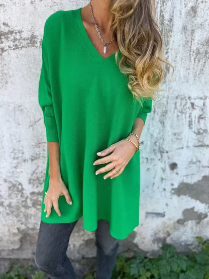 Leona™ | Relaxed V-Neck Knit Tunic