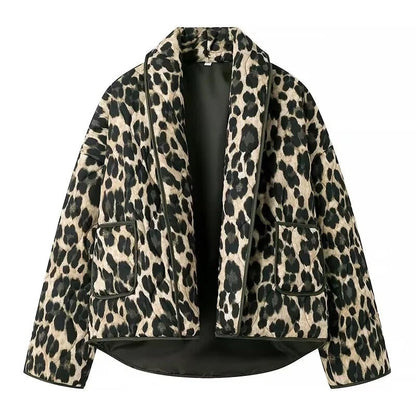 Quilted Jacket in Leopard Print