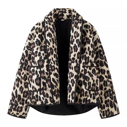 Quilted Jacket in Leopard Print
