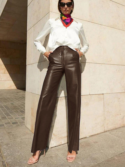 Diamante | High-Waisted Leather Pants