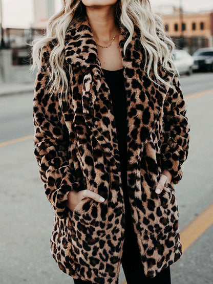 Sarah | Winter Coat in Leopard Print