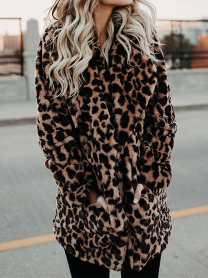 Sarah | Winter Coat in Leopard Print