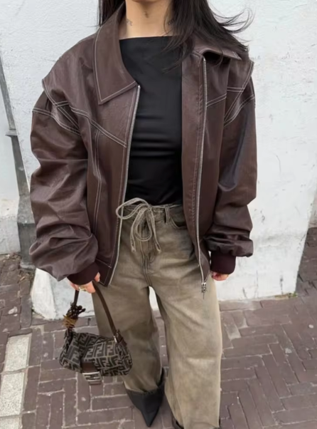 Rosie | Leather Bomber Jacket