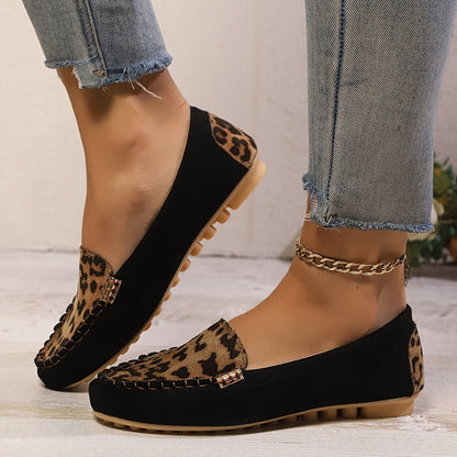 Calie | Comfortable loafers with leopard accents