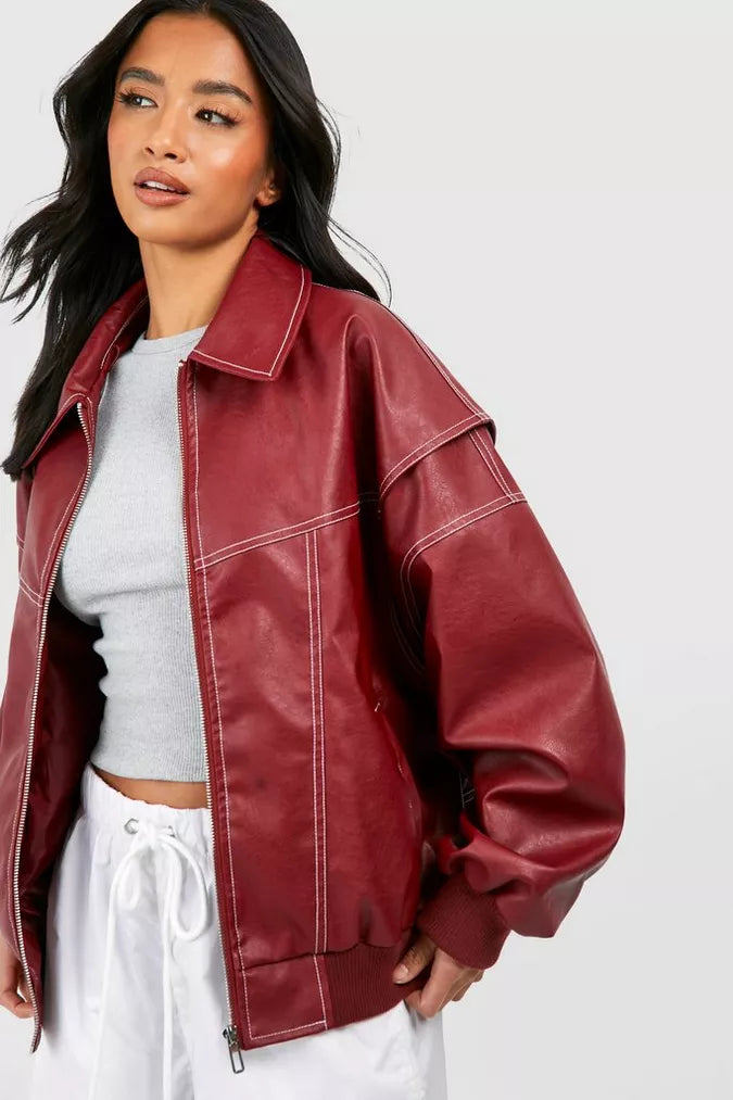 Rosie | Leather Bomber Jacket