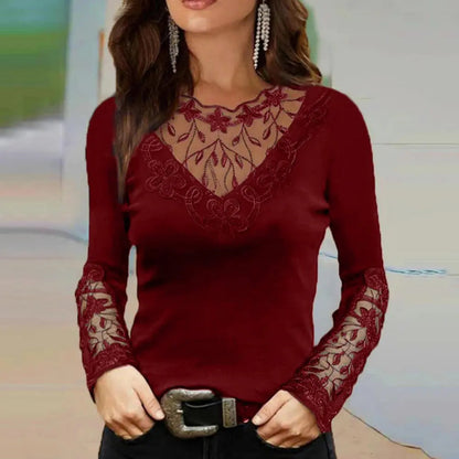 Ketty | Lace Blouse with V-Neck