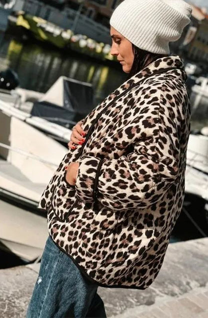 Quilted Jacket in Leopard Print