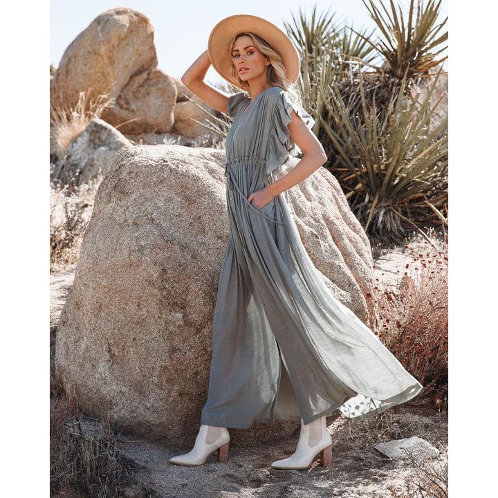 Sara™ | Maxi Green/Grey Ibiza Dress