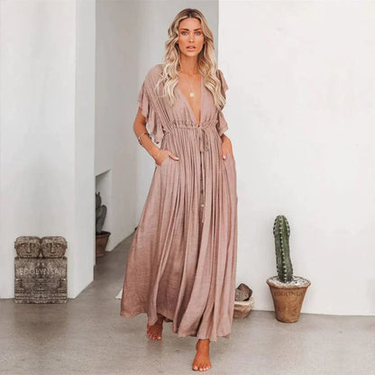 Anne™ | Maxi Taupe Ibiza Dress