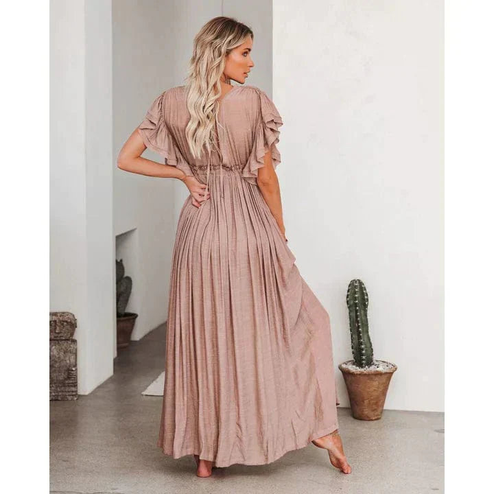 Anne™ | Maxi Taupe Ibiza Dress